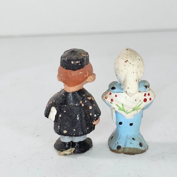 Vintage Spanish Mude People Miniature Figurines Terracotta Boy & Girl Figurines - Picture 5 of 7